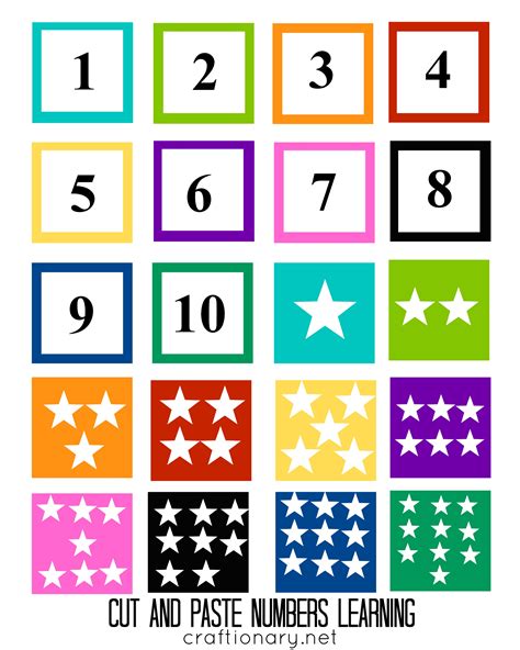 Number Matching Free Printable Cut And Paste Craftionary