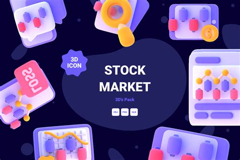 Stock Market 3d Icon Set Figma