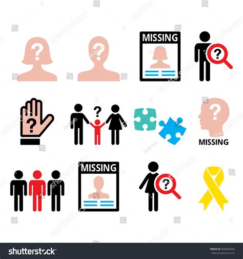 Missing People Man Woman Missing Children Stock Vector Royalty Free