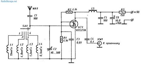 Принципиальная схема преселектора для коротковолнового КВ приемника на диапазон частот 1 30МГц