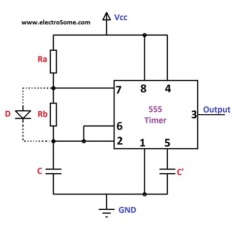 Ic 555 Astable Multivibrator Circuit Diagram