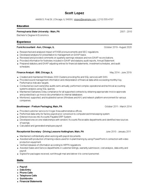 Fund Accountant Resume Examples And Tips Zippia