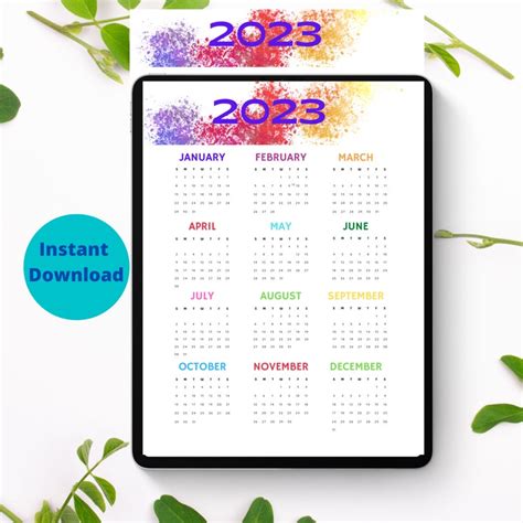 Planner Printable Calendar 2023 Desktop Calendar Wall Calendar