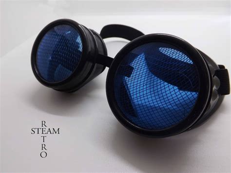 Blue Steampunk Goggles Burning Man Mad Max Dieselpunk Etsy