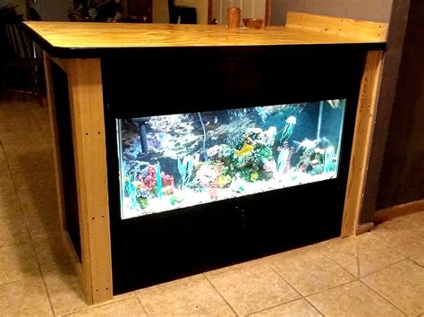 Built This Custom Bar To Fit Like A Glove Around This 55 Gallon