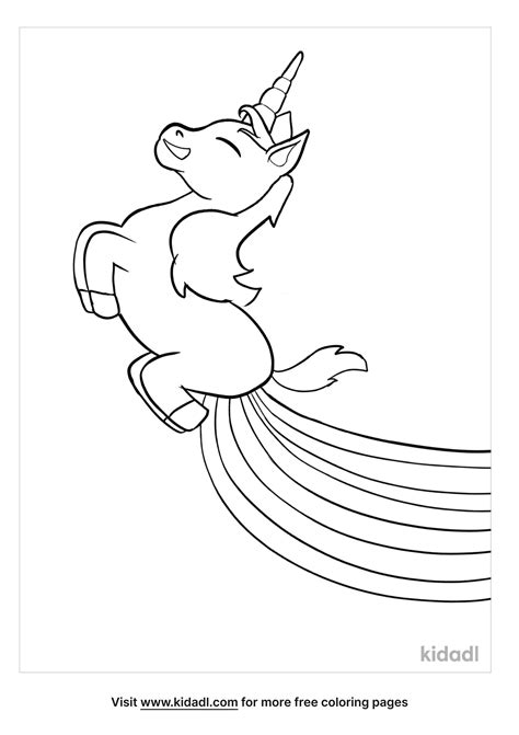 Free Unicorn Pooping Rainbow Coloring Page Coloring Page Printables