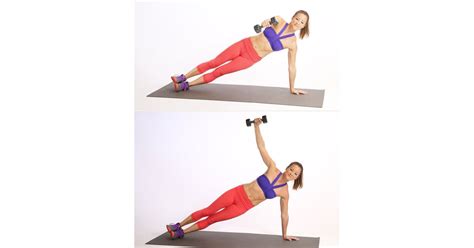 Side Plank With Weight Bodyweight And Dumbbell Exercises Popsugar