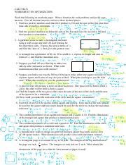 Test and worksheet generators for math teachers. Optimization+Worksheet.pdf - CALCULUS WORKSHEET ON ...