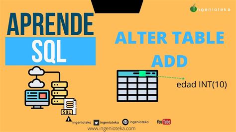 Como AGREGAR ATRIBUTOS A Tabla En SQL ALTER TABLE ADD Ingenioteka YouTube