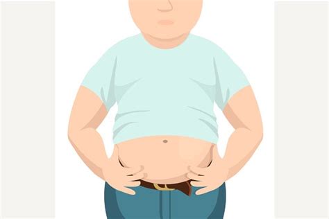 Abdomen Fat Overweight Man Pre Designed Illustrator Graphics