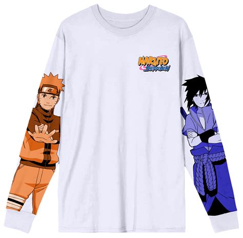Naruto Shippuden Naruto And Sasuke Sleeve Print Shirt Xxl