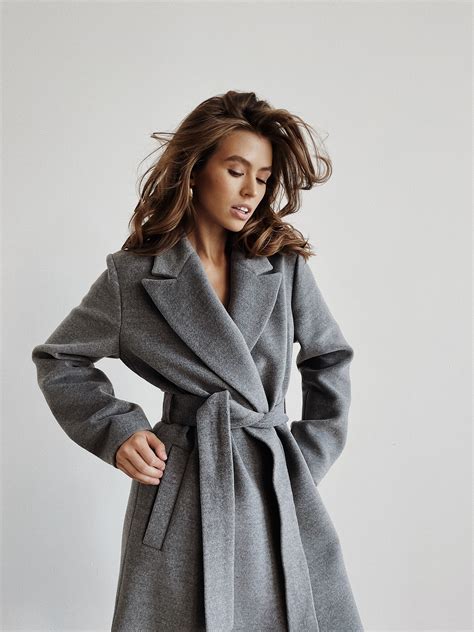 Grey Coat Women Wool Coat Wool Coat Grey Long Grey Coat Etsy
