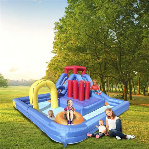 Ktaxon Summer Large Inflatable Bounce House Castle With Water Fun Slide Pool