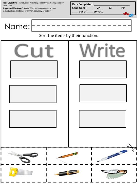 Free Printable Life Skills Worksheets For Special Needs Students