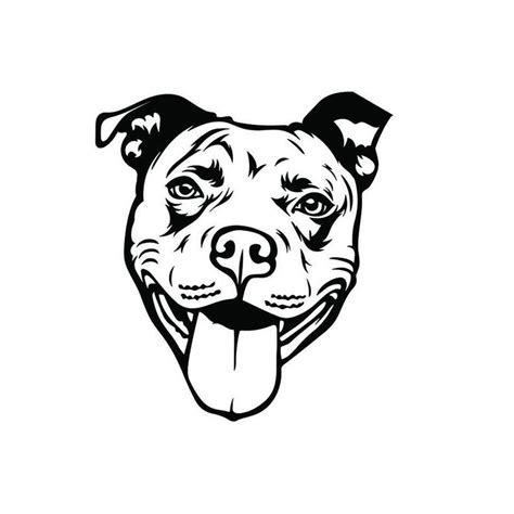 Pittbull Head Dog Vinyl Decal Pitbull Art Pitbull Drawing Animal