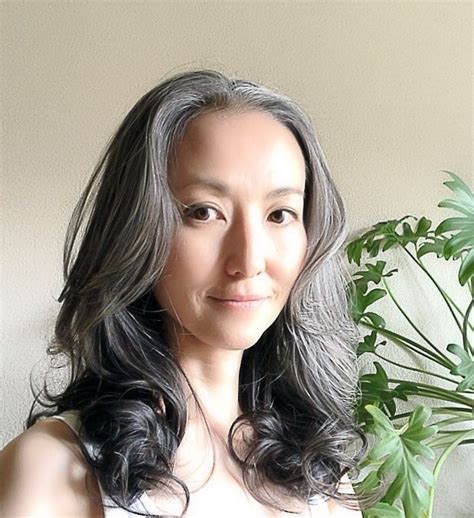 mayuko miyahara japanese gray hair style natural gray hair lace wigs lace frontal wig