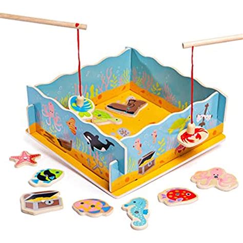 Bigjigs Toys Magnetic Wooden Fishing Game Set With Rods