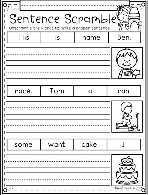 Sentence Practice 1st Grade