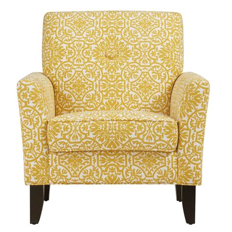 Add a touch of whimsy to your home with yellow accent chairs. Handy Living Alex Golden Yellow Damask Arm Chair-340C ...