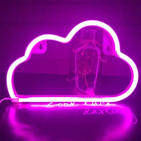 Then press the adjustment button. Neon Lights LED Pink Cloud Signs Wall Light Room Decor ...