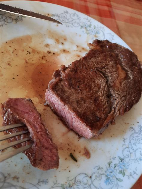 First Time Cooking And Eating Steak How Did I Do I Overcooked It A