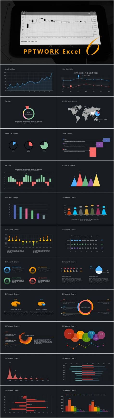 Multipurpose Creative Excel Charts Powerpoint Template
