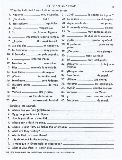 Agreement Of Adjectives Spanish Worksheet Answers Hayes School — Db