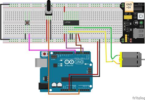 Circuit Design Dc Motor Control Using L293d And Poten