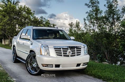 Stylish Presence Of Custom White Cadillac Escalade Fitted With Chrome