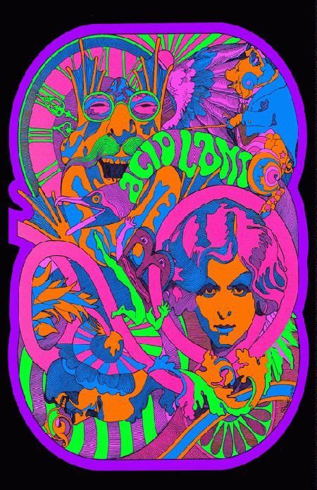 Acid Land Psychedelic Art Poster Reprint S Psychedelic Art Hippie Art Psychedelic