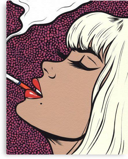 Platinum Blonde Smoking Comic Girl Canvas Print By Turddemon In 2022 Pop Art Comic Girl Pop