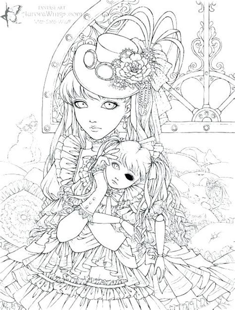 Gothic Coloring Pages Girl And Doll