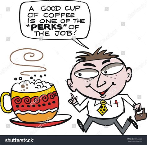 Vector Cartoon Of Office Worker Running For Cup Of Coffee 129522326