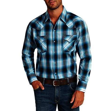 Ely Cattleman Ely Cattleman Mens Long Sleeve Plaid Western Shirt