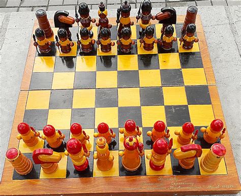 Big Wooden Kids Chess Set Russian Childrens Chess Game Etsy