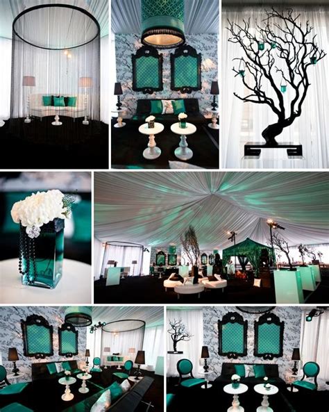 See more of wedding decorations on facebook. Teal, Black and White | Black wedding themes, Emerald ...