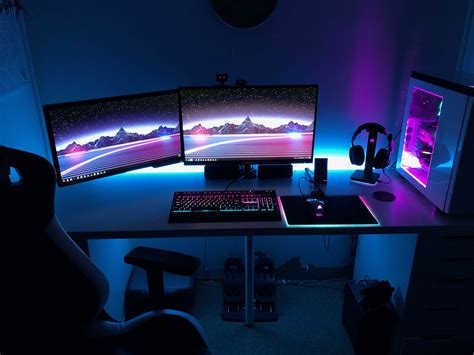My White And Black Station With The Lights Onoff Gaming Room Setup