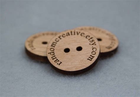 Custom Wooden Buttons Your Shop Name Or Logo 10 Buttons Etsy