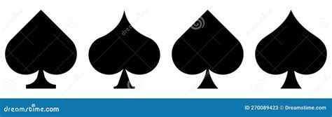 Set Of Playing Card Spade Suit Icons Stock Vector Illustration Of