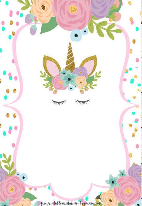 Invitacion De Unicornio Para Imprimir Baby Birthday Card Unicorn