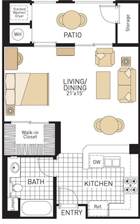 Studio Apartment Plan And Layout Design With Storage More Small Apartment Layout Small