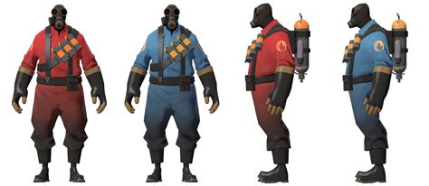 Pyro Front And Side Views Team Fortress 2 Team Fortress Tf2 Pyro