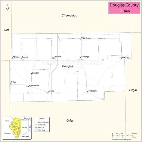 Douglas County Map Illinois Where Is Located Cities Population