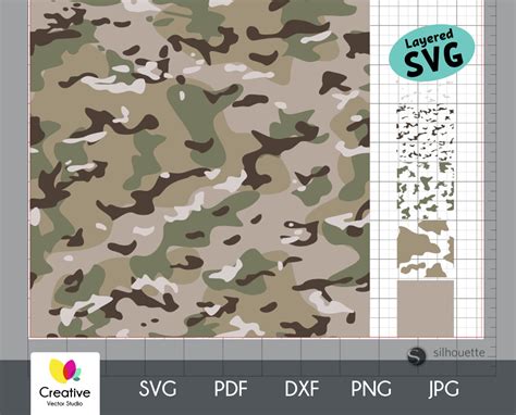 Multicam Camouflage Svg Seamless Pattern Creative Vector Studio