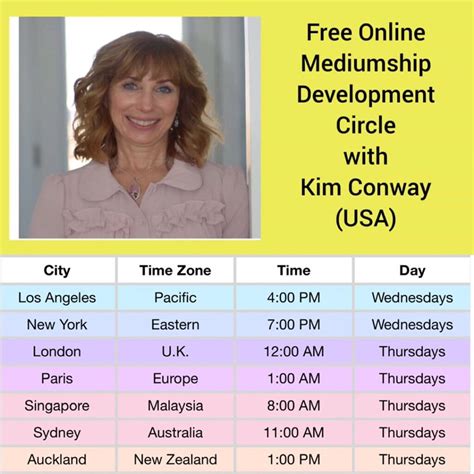 Free Online Mediumship Circle With Kim Conway Usa International