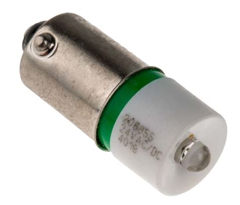 Rs Pro Led Reflector Bulb Ba9s Green Single Chip 10mm Dia 24v