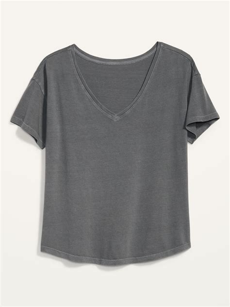 Loose Specially Dyed Easy V Neck Tee For Women Old Navy
