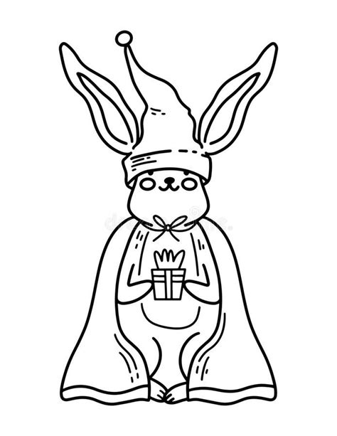 Beautiful Christmas Rabbit Coloring Page Great Design For Any Purposes