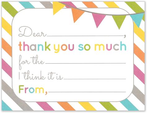 Colorful Dot Childrens Kid Write In Thank You Note Cards Thank You