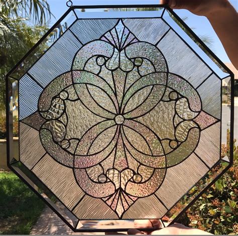 The Elegant Hermosa Leaded Stained And Beveled Glass Window Panel 479 00